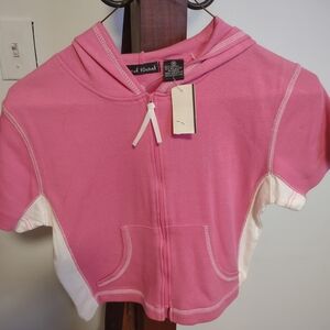 Y2K NWT- Pink and White Kids Hoodie by